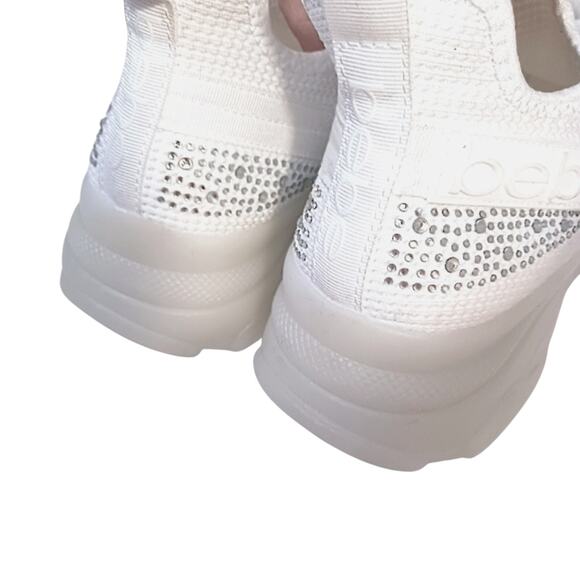 NEW bebe Crystals Sneakers ANALIA Sz 11 WHITE Rhinestones Embellished Luxe Fancy - Picture 6 of 16